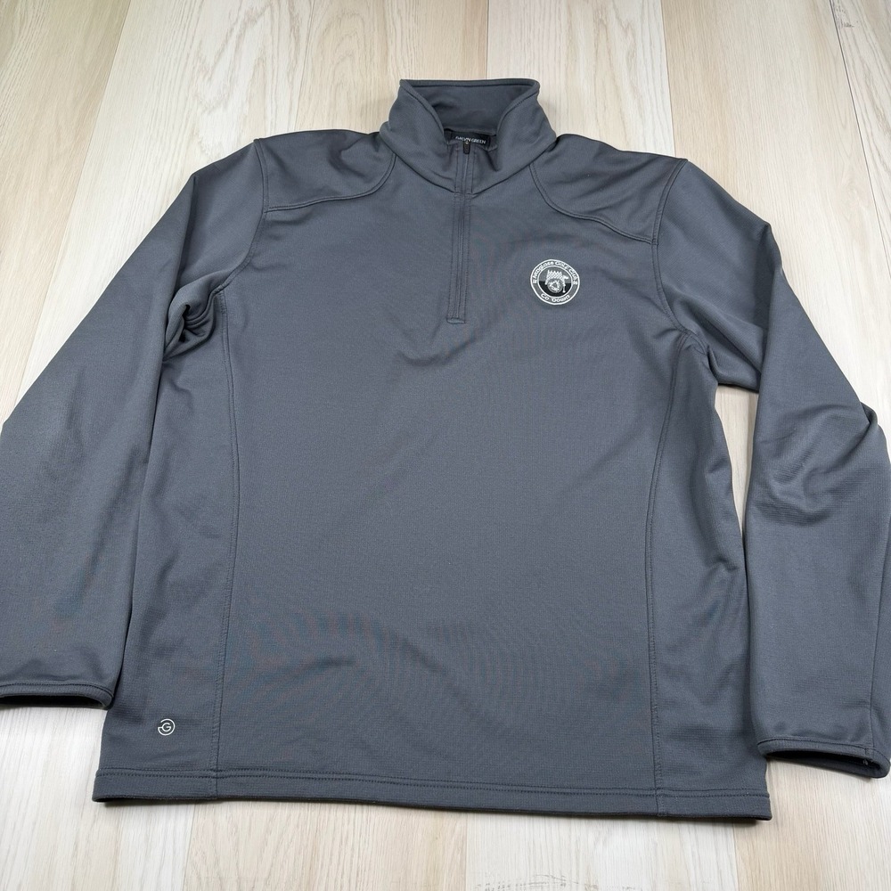Galvin Green Performance 1/4 Zip Pullover Gray Golf Logo Mens Size XL